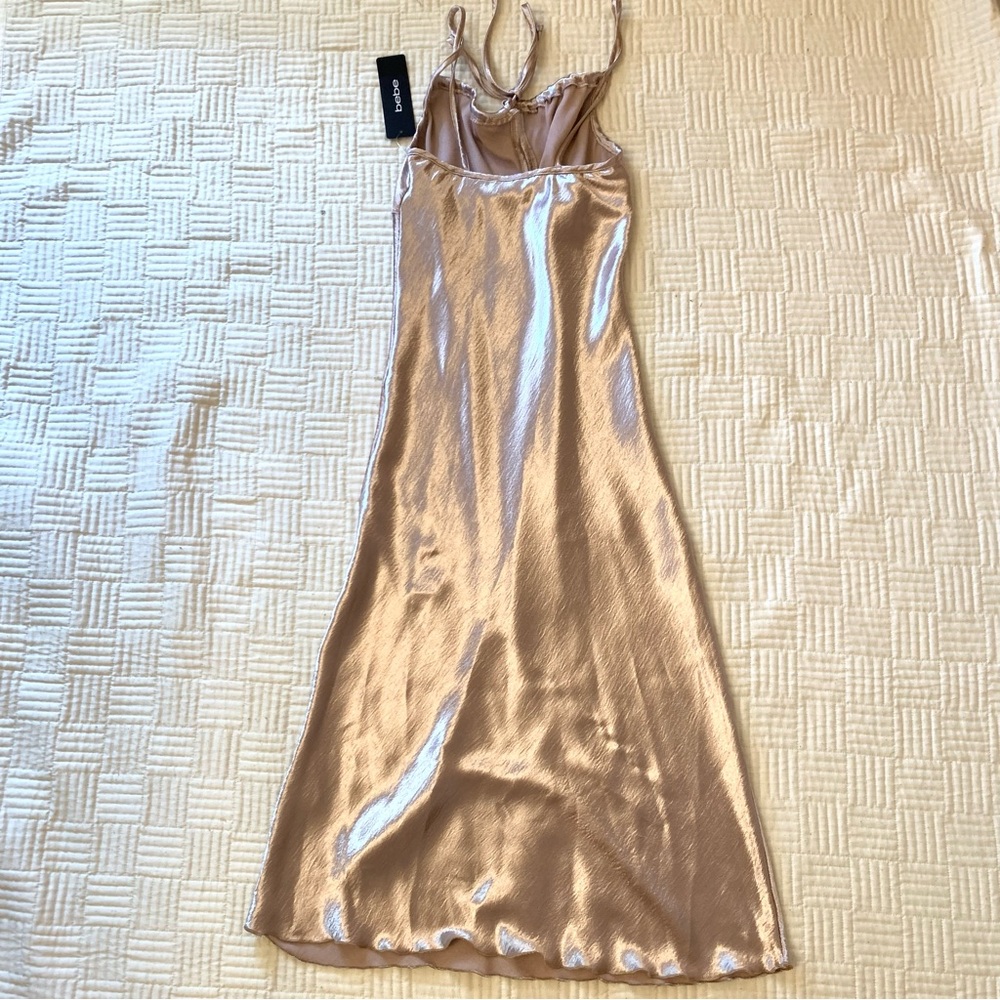 NWT Bebe Elegant Satin Slip Dress Size XS - Picture 6 of 7